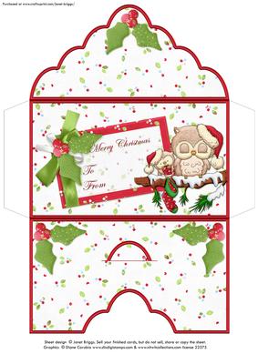 Warmest Holiday Wishes Christmas Money Wallet / Envelope