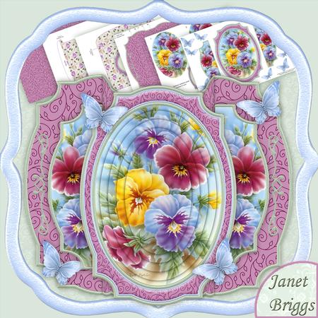 Pansies Double Pop Out Card Kit