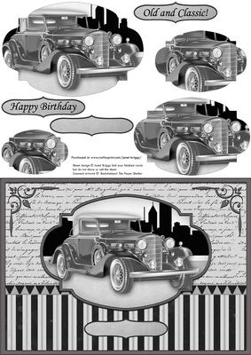 Classic Black Car Card Topper & Pyramage