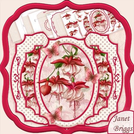 Fuchsia & Decoupage Double Pop Out Card Kit