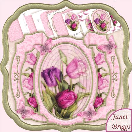 Tulips Double Pop Out Card Kit with Pyramage