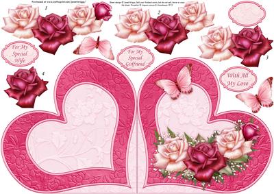 Love Roses Heart Shaped Card & Decoupage