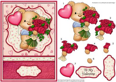 Valentine Bertie's Bouquet Card Topper & Decoupage