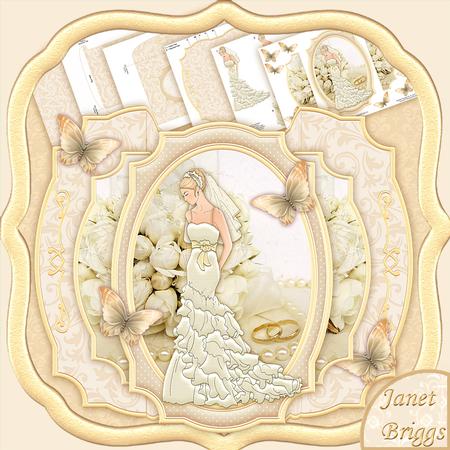 Wedding Bride Double Pop Out Card Kit & Decoupage