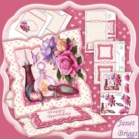 Perfume & Roses Easel Card Kit & Decoupage