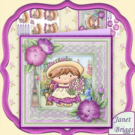Little Lou in the Garden 8x8 Mini Kit with Decoupage