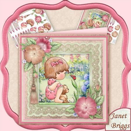 Hello Ladybird in the Garden 8x8 Mini Kit with Decoupage
