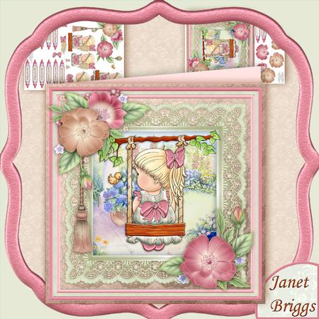 Swingtime in the Garden 8x8 Mini Kit with Decoupage