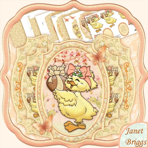 Easter Chick & Easter Egg Double Pop Out Card Kit Decoupage