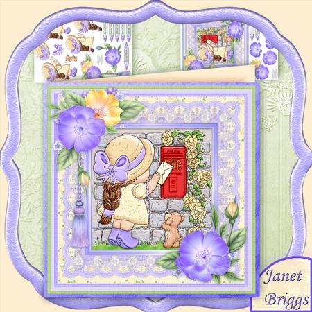Ist Class Post Female Birthday 8x8 Mini Kit with Decoupage