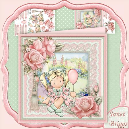 Birthday Girl & Balloon 8x8 Mini Kit & Decoupage