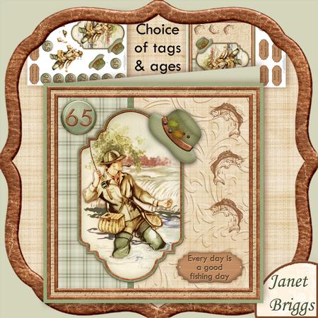 Vintage Fishing & Ages 8x8 Mini Kit & Decoupage
