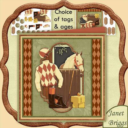 Horse Racing 8x8 Mini Kit with Decoupage