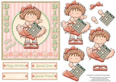 Bingo It's Your Birthday Topper & Decoupage Insert Available
