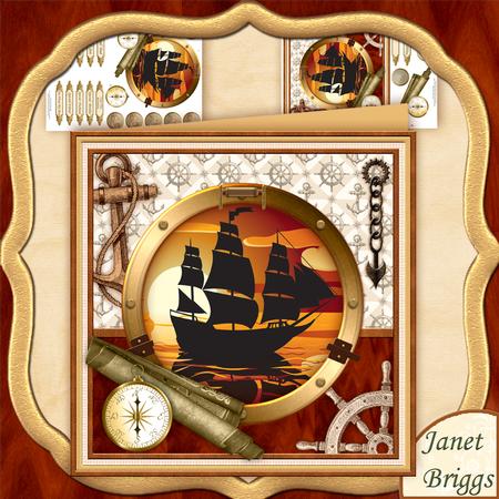 Vintage Ship You Float My Boat Mini Kit & Decoupage