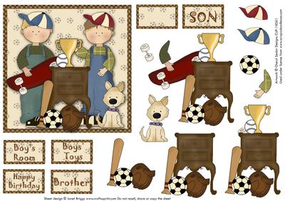 Football & Skateboard Boys' Toys Topper & Decoupage