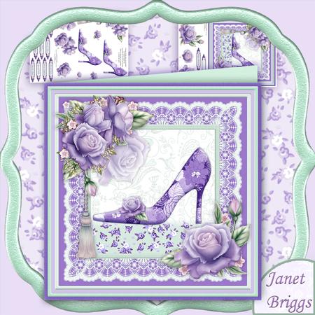 Shabby Chic Shoe Purple 8x8 Mini Kit