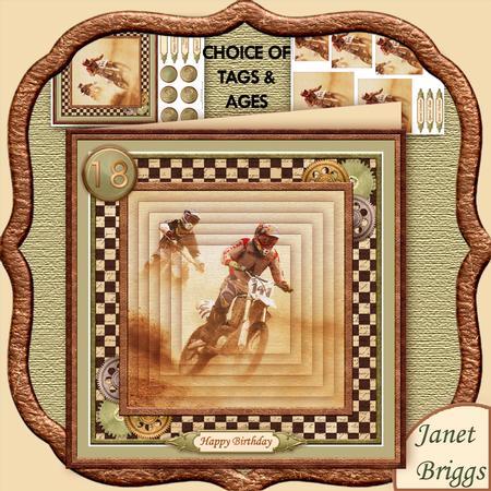 Dirt Bikes 8x8 Mini Kit with Ages & Decoupage