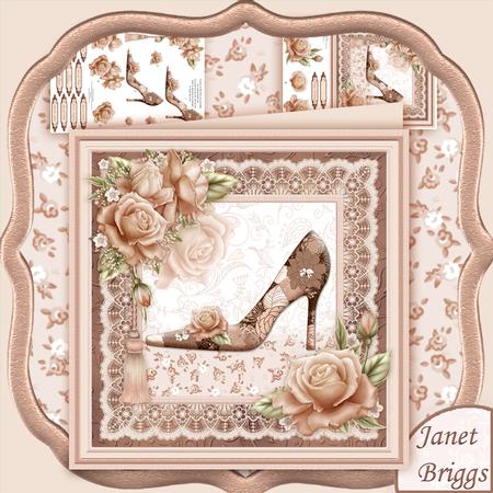 Shabby Chic Shoe Coffee 8x8 Mini Kit & Decoupage