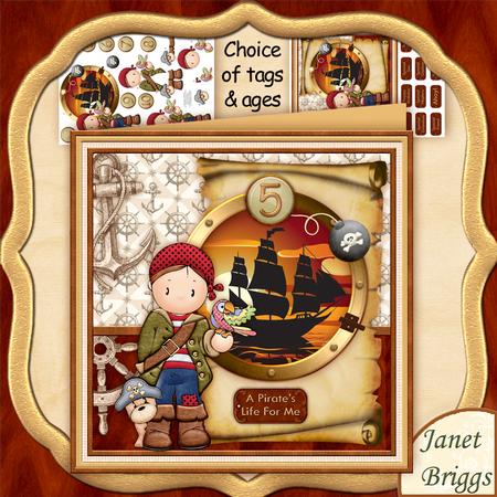 Pirate Andy with Ages 8x8 Mini Kit & Decoupage
