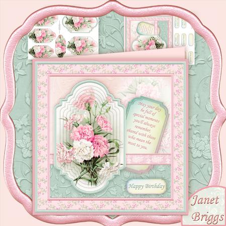 Pink Carnations 8x8 Mini Kit & Pyramage