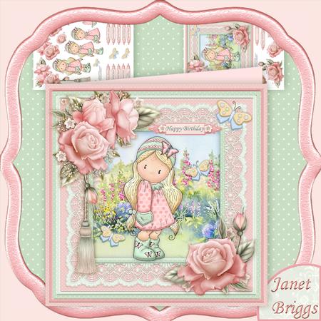 Chloe Loves Butterflies 8x8 Mini Kit & Decoupage