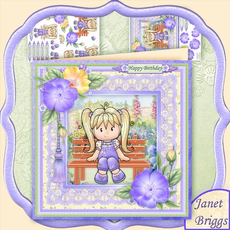 Jodie's Garden Bench 8x8 Mini Kit & Decoupage