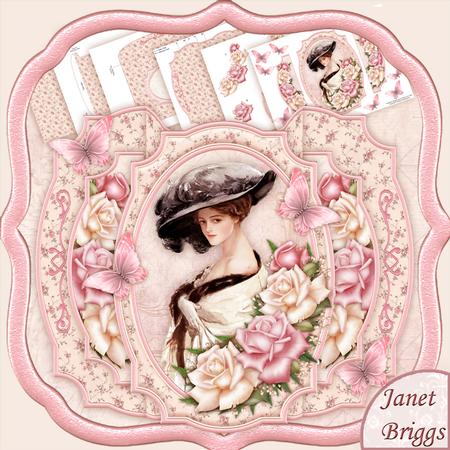 Lady Rose Double Pop Out Card Kit