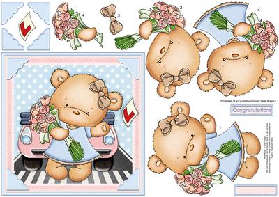 She Passed Her Driving Test Card Topper & Decoupage