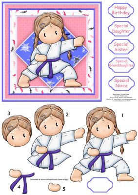 Karate Chloe Card Topper and Decoupage