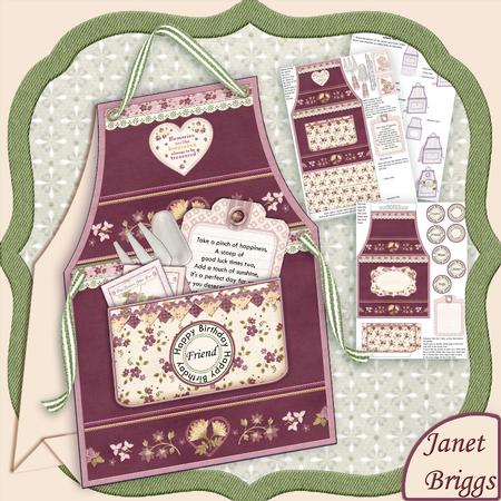 Gardening Apron Ladies Tent Card Mini Kit