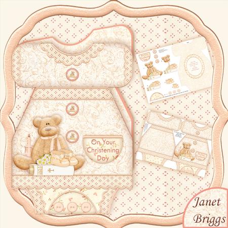 Christening Gown Shaped Card Mini Kit