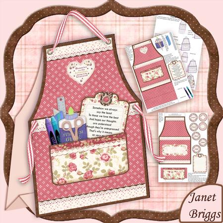 Crafters Apron Ladies Tent Card Mini Kit