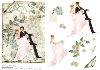 Wedding Album Page Decoupage