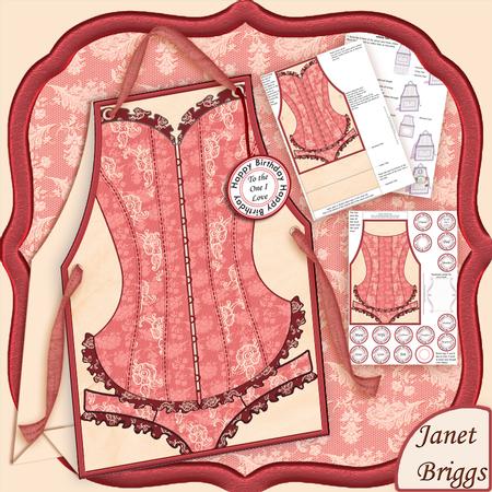 Blank Canvas Lingerie Apron to Embellish Tent Card Mini Kit