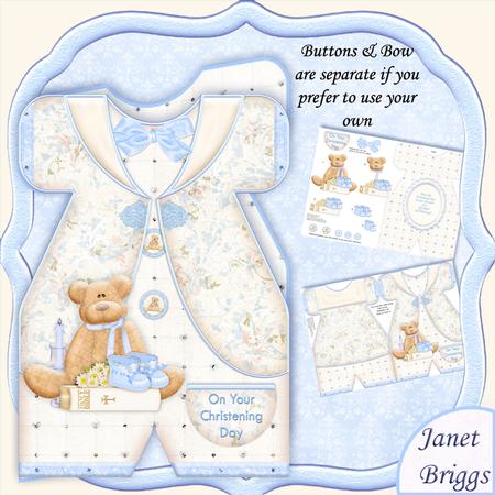 Christening Suit Boy Shaped Card Mini Kit