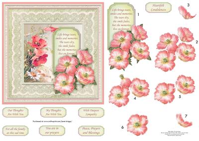 Vintage Poppies & Daisies 6x6 Card Topper & Decoupage