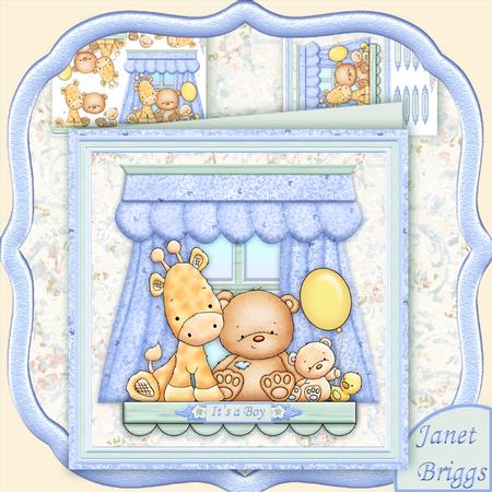 Baby Boy Nursery Window Shelf 8x8 Mini Kit & Decoupage