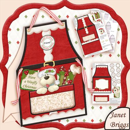 Christmas Santa Apron & Westie Tent Card Mini Kit