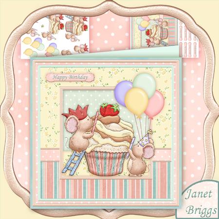 Cupcake Candle on Top 8x8 Mini Kit & Decoupage