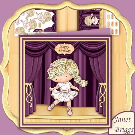 Ballerina Izzy 8x8 Mini Kit, Decoupage & Ages
