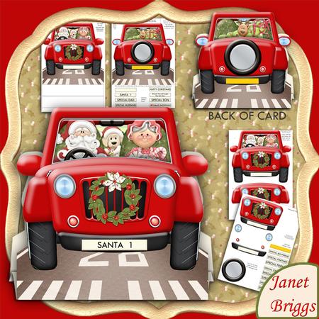Christmas Shopping Jeep 3D Shape Card Kit for Men
