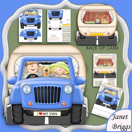 Caravan & Jeep 3D Shaped Tent Card Kit