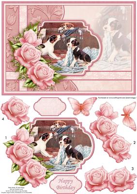 Puppies Washday We Just Want to Help Decoupage