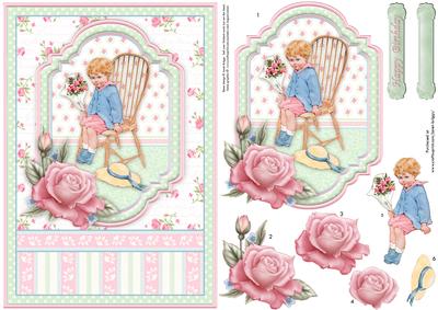 Roses for You Vintage Card Topper & Decoupage