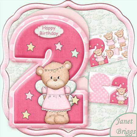 Age 2 Fairy Bella Shape Card & Decoupage Mini Kit