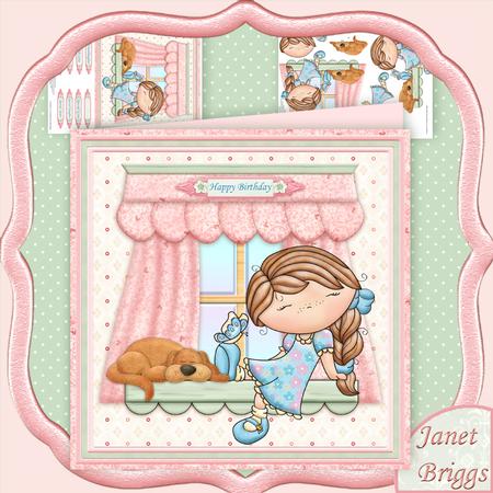 Izzy's Butterfly on Window Ledge 8x8 Mini Kit & Decoupage