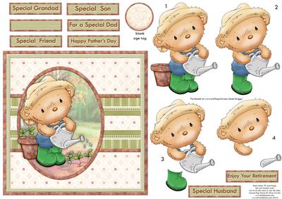 Seedling Ted the Gardener Card Topper & Decoupage