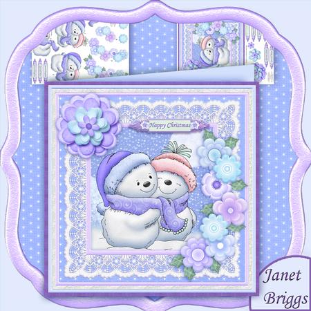 Christmas Snowmen 8x8 Mini Kit & Decoupage
