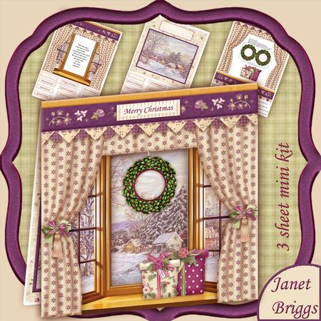 Christmas Window Aperture 8x8 Mini Kit Winter Scene 1